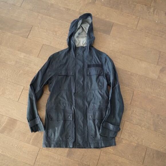 Rag and Bone Long Sleeve Hooded Utility Jacket Black Mens Size Medium